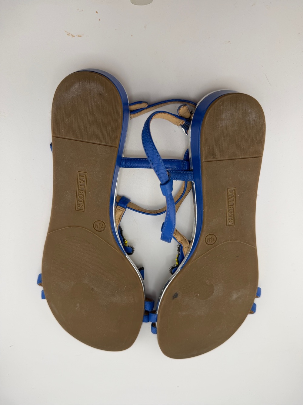 Talbots Anchor Beaded T-Strap Sandals 7.5 - Picture 9 of 9